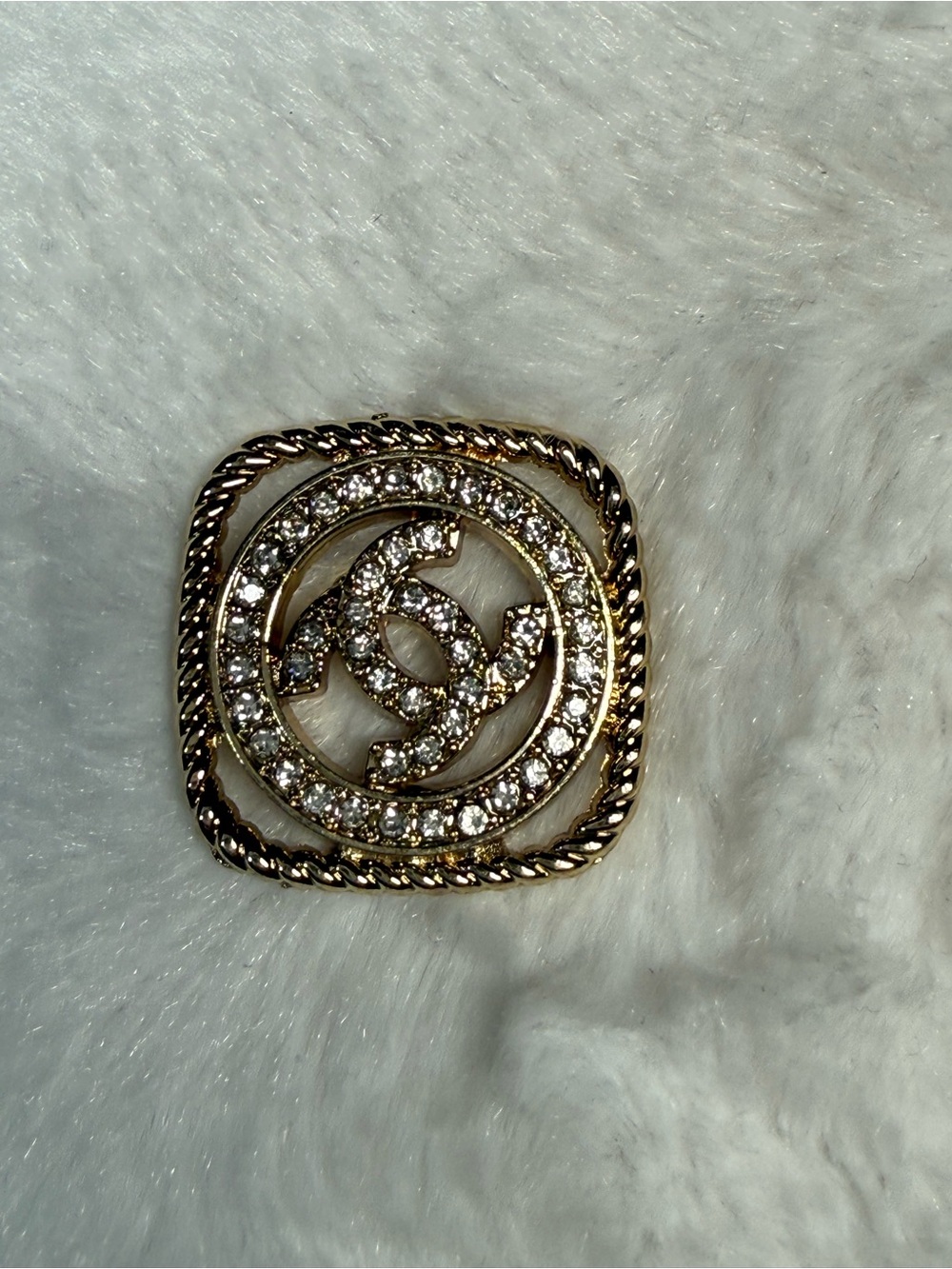 Gold Tone Charm with Rhinestones